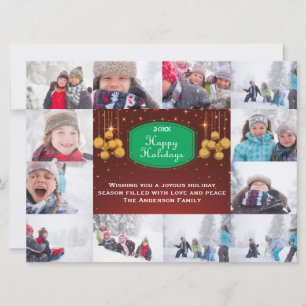 12 Photo Happy Holidays Collage-6x8Christmas Card