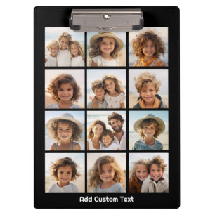 12 Photo Instagram Collage - black with white type Clipboard