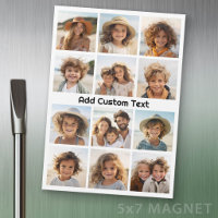 12 Photo Instagram Collage White with Text Magnet
