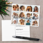 12 Photo Instagram Collage with White Background Postcard<br><div class="desc">Add your favourite pics to this fun template. You can use Instagram photos or any photos for this grid.</div>