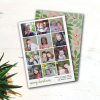 12 Photo Merry Christmas with sage botanical back
