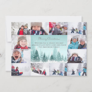 12 Photo Winter Landscape Collage - 5x7 Christmas Holiday Card