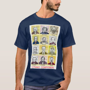 12 Piano Composer Portraits T-Shirt
