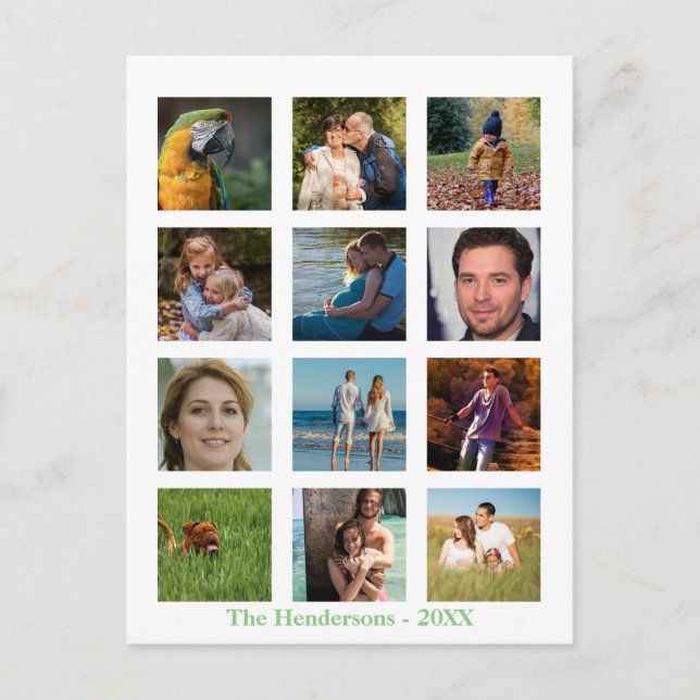 12 Picture Family Photo ✨  Collage Custom  Postcard (Front)