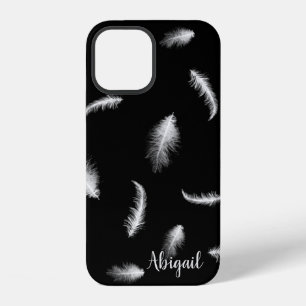 12 Plumes blanches sur Coque Case-Mate iPhone noire
