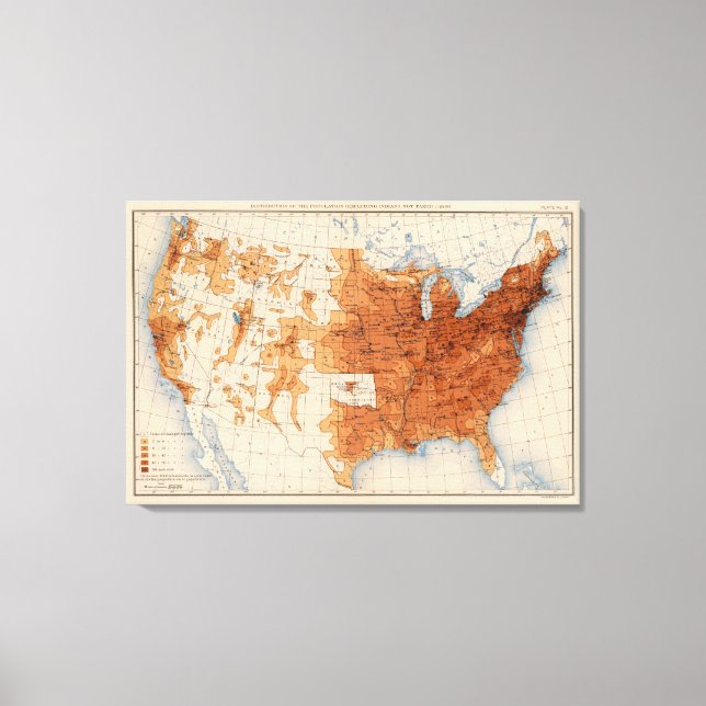 12 Population 1890 Canvas Print (Front)