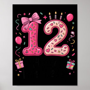 12 Pre-Teen Coquette 12 Year Old 12th Birthday Poster