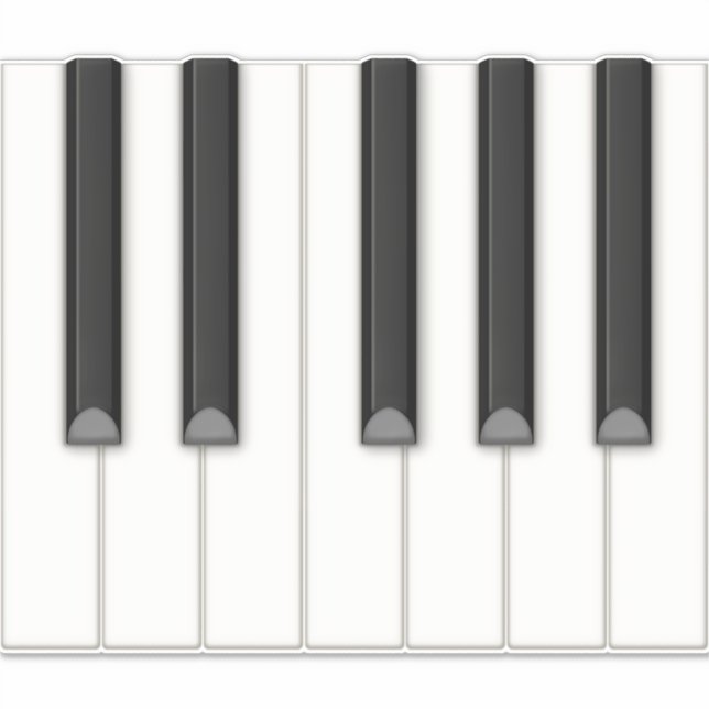 12 Realistic Piano Keys Tilable Keyboard Mural (Front)