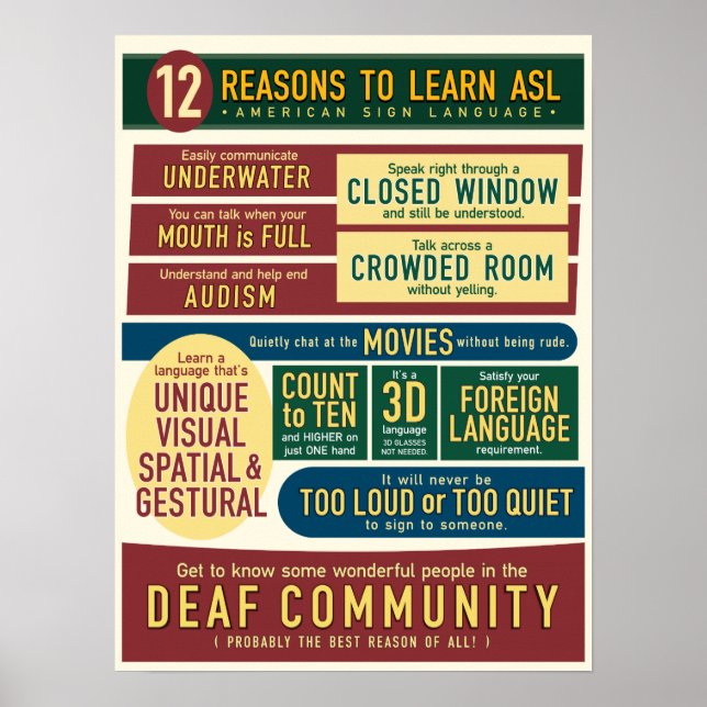 12 Reasons to Learn ASL. poster- Poster (Front)