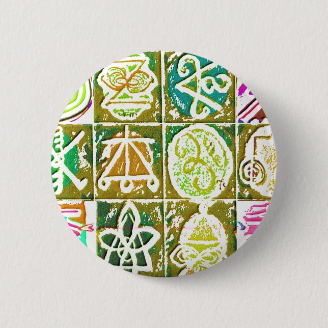 12 Reiki n Karuna Healing Signs  V14 2 Inch Round Button (Front)