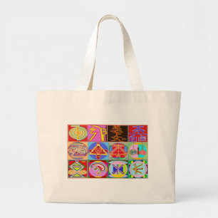 12 Reiki n Karuna Reiki Healing Designs Large Tote Bag