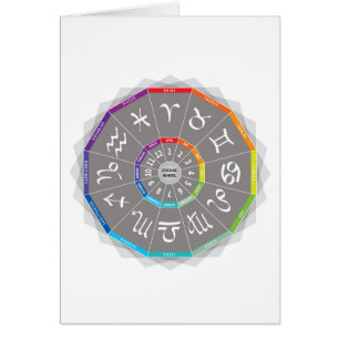 12 Signes Zodiac Roue Astro Arc-en-ciel multicolor