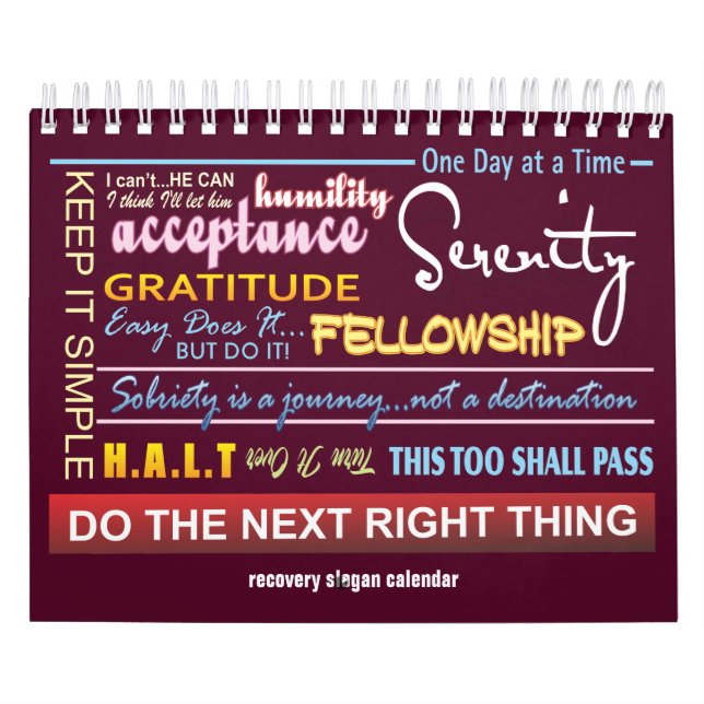 12 slogans de sobriété en 12 étapes calendrier au- (Protection)