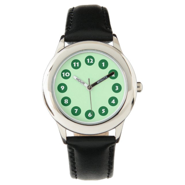 12 Spots - Forest Green with Pale Mint Watch (Front)