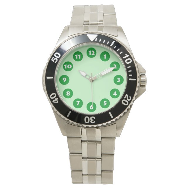 12 Spots - Grass Green with Pale Mint Watch (Front)