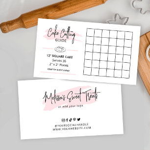 12" Square Cake Cutting Guide 2x2 Event Servings Enclosure Card