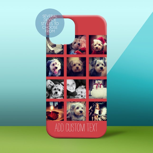 12 square photo collage with cayenne background Case-Mate iPhone case (Personalized Phone Case)