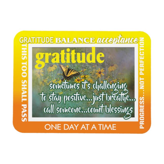 12 step gratitude magnet 26 butterflies (Horizontal)