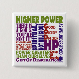 12 Step Higher Power 2 Inch Square Button