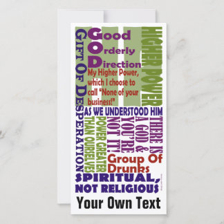 12-Step Higher Power Slogans Thank You Card