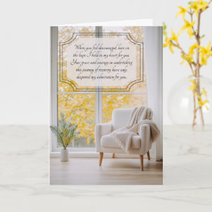 12 Step Recovery Cream Chair and Autumn Leaves Card