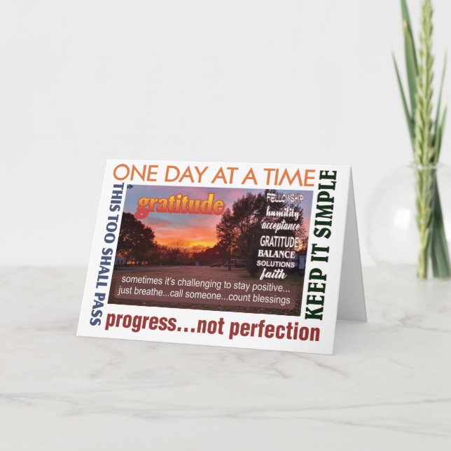 12 step recovery graditude greeting card 25 (Front)