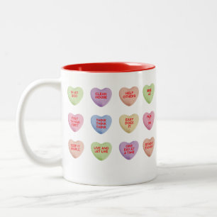 12 Step Recovery Slogan in Conversation Hearts Mug