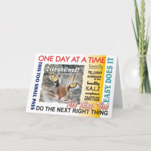 12 step recovery slogans card