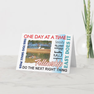 12 step recovery slogans card