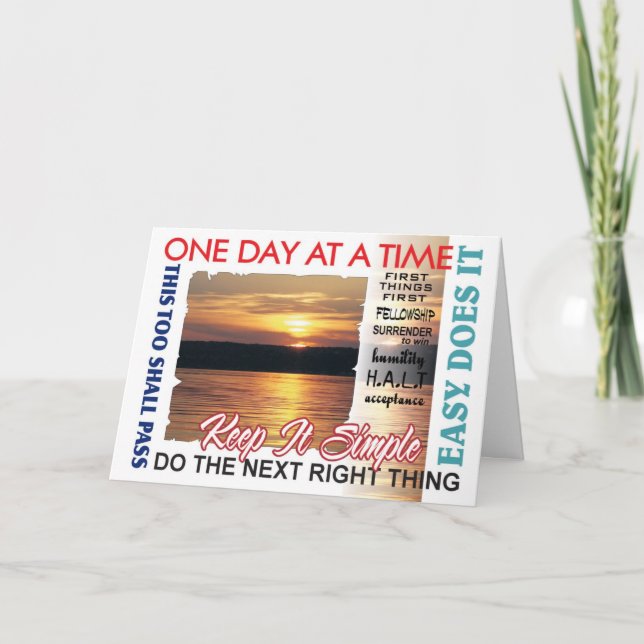 12 step recovery slogans card (Front)