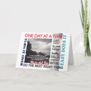 12 step recovery slogans card