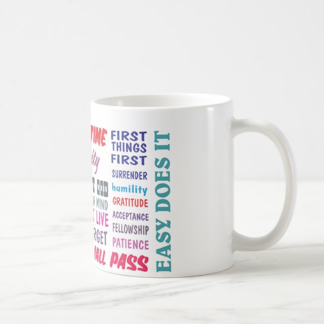 12 step recovery slogans coffee mug (Right)