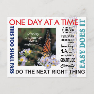 12 step recovery slogans greeting card