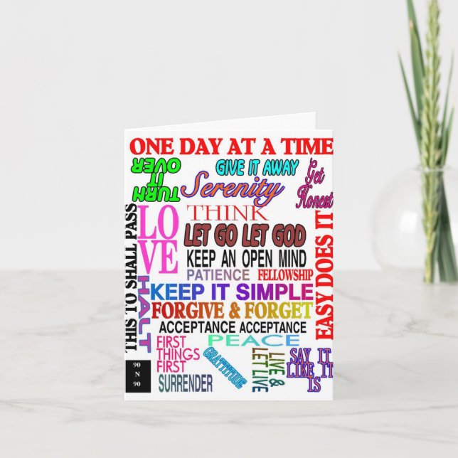 12 STEP SLOGANS IN COLOR CARD (Front)