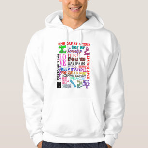 12 STEP SLOGANS IN COLOR HOODIE