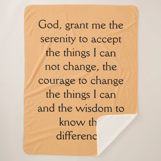 12 Step Sobriety Recovery Serenity Prayer Blanket (Front)