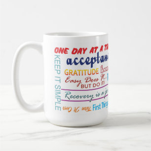 12 step sobriety slogans mug 25z
