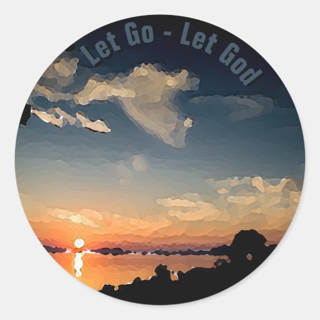 12-Step Sunset Over Lake Balaton - Personalized Classic Round Sticker (Front)