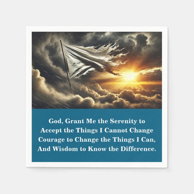 12 Step Surrender Flag | Custom AA Prayer Napkin (Front)