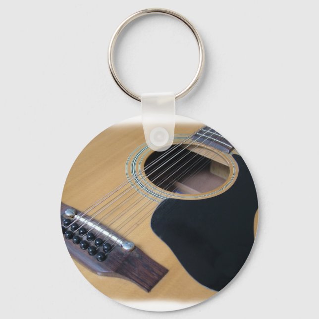 12 String Acoustic Guitar Keychain (Front)