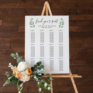 12 Table Large Wedding 192 Guests Seating Chart