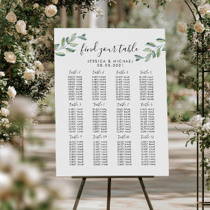 12 Table Large Wedding Guest Seating Chart