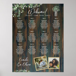 12 Table Rustic Wood Gypsophila PHOTO SEATING Foam Poster