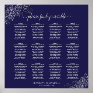 12 Tableau Argent sur le Mariage bleu de la Marine