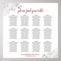 12 Tableau Frilly Rouge & Blanc Mariage Siège