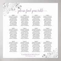 12 Tableau Lavande en dentelle blanche Mariage ass