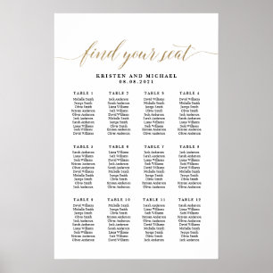 12 Tables 120 Guests Find Your Seat Seating Chart