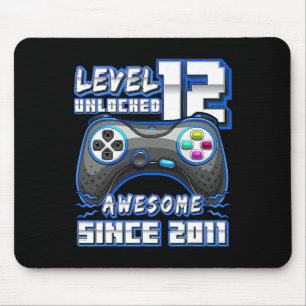 12 Unlocked Awesome 2011 Video Game 12th Birthday  Mouse Pad