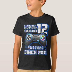 12 Unlocked Awesome 2011 Video Game 12th Birthday  T-Shirt