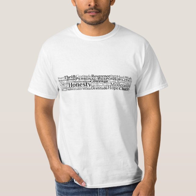 12 Values tee shirt (Front)